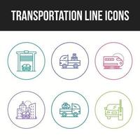 icon set van unieke transportlijn icon vector