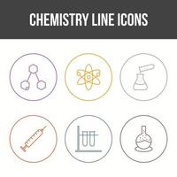unieke chemie lijn vector icon set