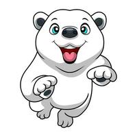 schattig polair beer tekenfilm Aan wit achtergrond vector