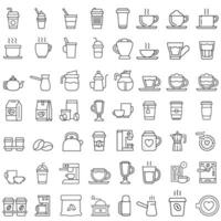 koffie icoon vector set. heet drinken illustratie teken verzameling. koffie huis symbool. koffie machine logo.