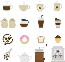 koffie en thee iconen set vector