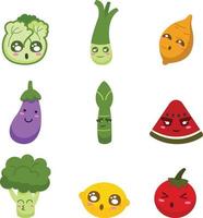 groenten en fruit pictogrammen vector