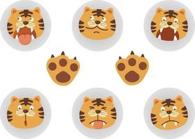 tijger hoofd set vector