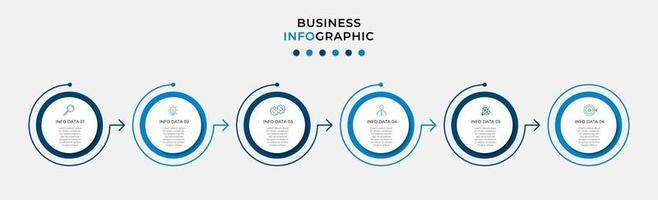 infographic ontwerpsjabloon met pictogrammen en 6 opties of stappen vector