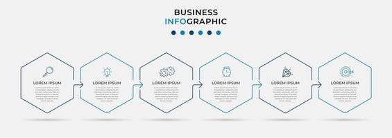 infographic ontwerpsjabloon met pictogrammen en 6 opties of stappen vector