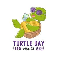 wereldschildpaddendag, 23 mei. vectorillustratie van een schattige schildpad vector