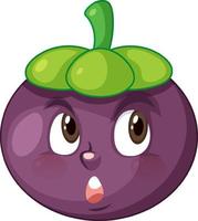 mangosteen stripfiguur met gezichtsuitdrukking vector