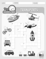 sjabloon voor kruiswoordpuzzels over transport vector