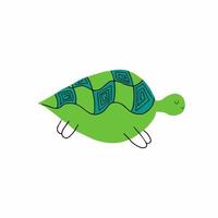 grappige en schattige gelukkige schildpad wandelen - vector. vector