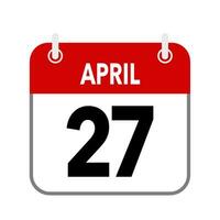 27 april, kalender datum icoon Aan wit achtergrond. vector