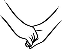 hand in hand van geliefden vectorillustratie vector