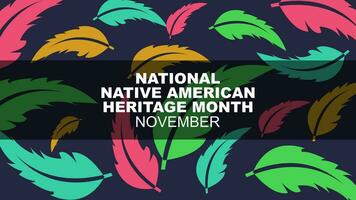 inheems Amerikaans erfgoed maand is opgemerkt in november. affiches, kaarten, spandoeken. vector illustratie