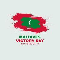 Maldiven zege dag is gevierd Aan 3 november, ontwerp poster met Maldiven vlag. vector illustratie