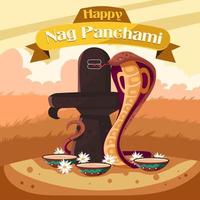 nag panchami concept met warme kleur vector