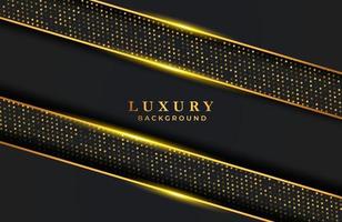 abstracte luxe elegante zwarte achtergrond met gouden deeltjeselementen vector
