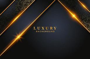 abstracte luxe elegante zwarte achtergrond met gouden deeltjeselementen vector