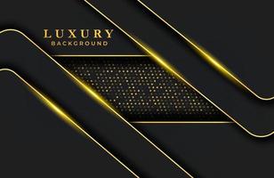 abstracte luxe elegante zwarte achtergrond met gouden deeltjeselementen vector