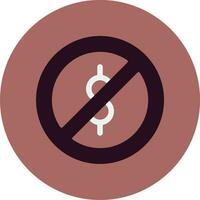 contant geld verboden vector icoon