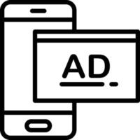 lijnpictogram voor gesponsorde advertenties vector