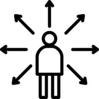 lijn pictogram voor besluitvorming vector