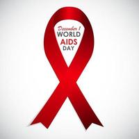 rood lint - symbool van 21 december wereld aids dag vector