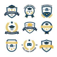 moderne universiteitsbadgescollectie vector