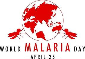 wereld malaria dag logo of banner met mug vector