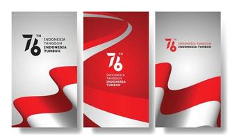 ontwerpsjabloon van 76e jaar onafhankelijkheidsdag van indonesië vector