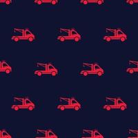 naadloze patroon twee kleuren sleepwagen icoon met donkerblauwe achtergrond vector