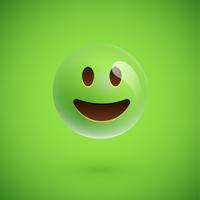 Groen realistisch emoticon smileygezicht, vectorillustratie vector