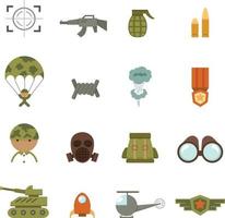 militaire en oorlogspictogrammen vector