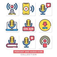 verzameling audio- en podcastpictogrammen vector