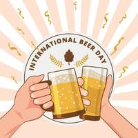 internationale bierdag achtergrond vector