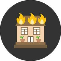 huis Aan brand vector icoon