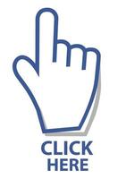 muis hand cursor klik op knop vectorillustratie vector