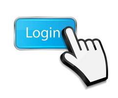 muis handcursor op login knop vectorillustratie vector