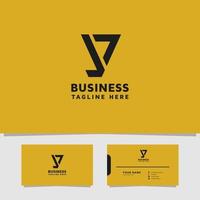 eenvoudig en minimalistisch lijnletter y-logo met sjabloon voor visitekaartjes vector
