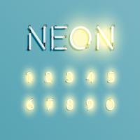 Realistische neon lettertype set, vectorillustratie vector