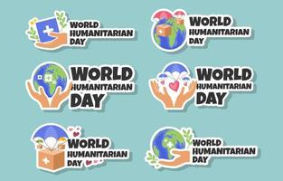 humanitaire sticker sjabloon set vector