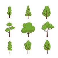 eenvoudige en schone bomencollectie vector