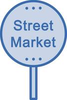 straat markt teken vector icoon