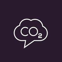 co2, kooldioxide-emissies vector lineair pictogram