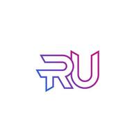 ru brieven logo ontwerp, vector overzicht