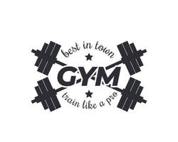 sportschool vector logo met halters