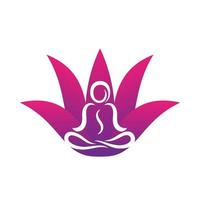 yoga logo sjabloon op wit, man in lotushouding vector