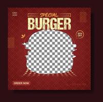 speciale hamburger-sjabloon voor sociale media-banner vector