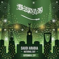 saoedi-nationale dag met de compositie van historische silhouetten