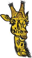 giraffe hoofd silhouet. wit achtergrond. vector illustratie