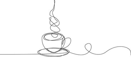 vector kop van koffie lijn kunst