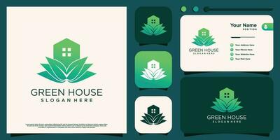 groen huis logo ontwerp element vector sjabloon met creatief concept